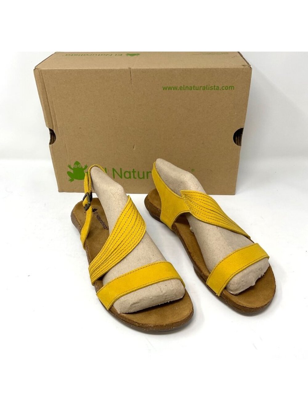 El Naturalista Wakataua Pleasant Curry Leather Ankle Strap Sandals EUR 38 US 8